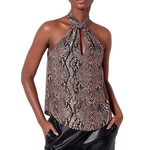 Joie NWT Cedra Python Halter‎ Silk Top Size Medium